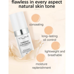 كريم اساس TLM سائل متغير اللون  ابيض 30 مل TLM Color-Changing Liquid Foundation White